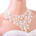 Tela blanca gargantilla collar gargantilla baratos perlas collares